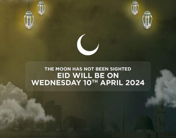 Breaking; Saudi Arabia reports negative sighting of moon, Eid is on Wednesday
