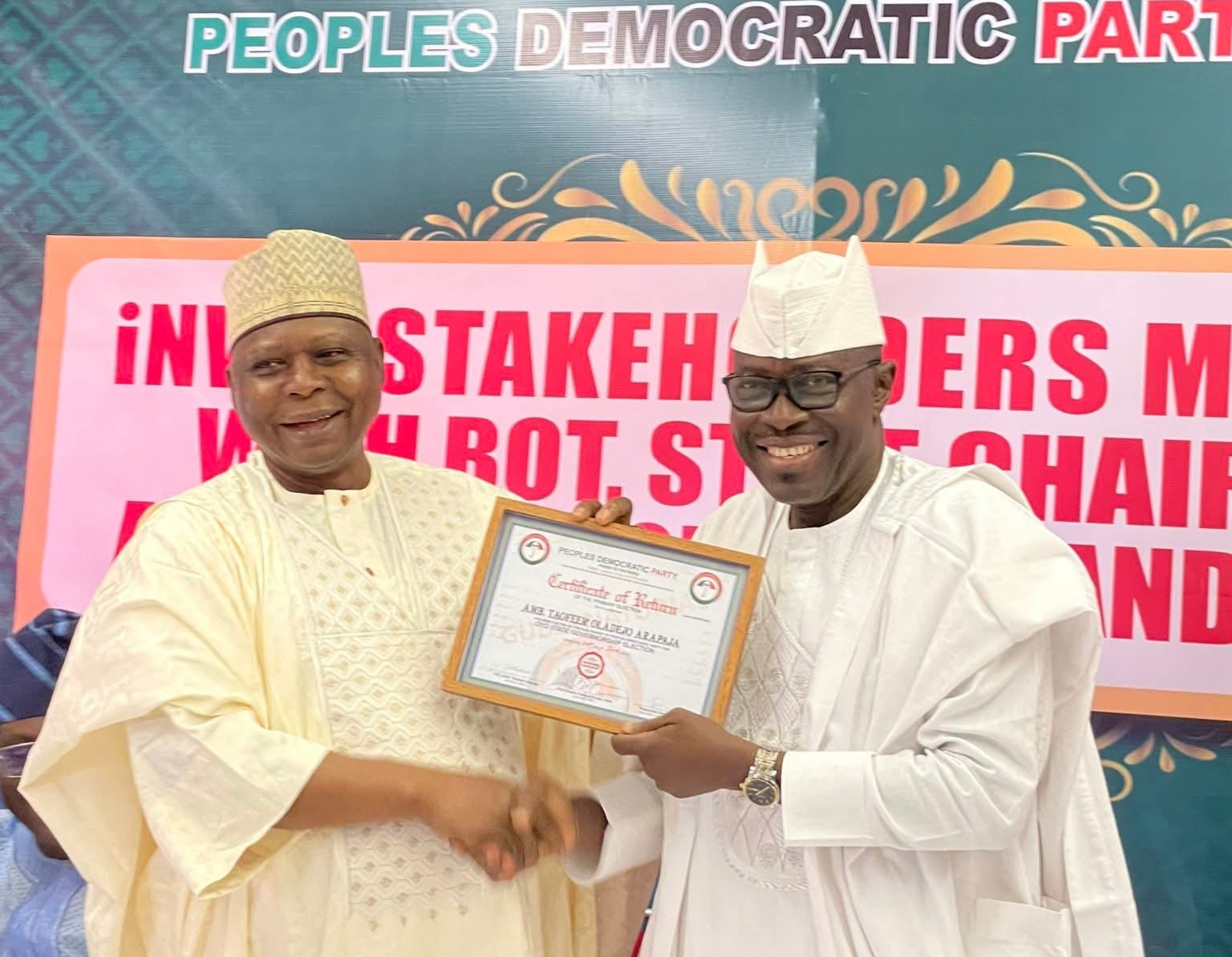 Turaki-Led PDP Faction Presents Certificates of Return to Governorship Candidates