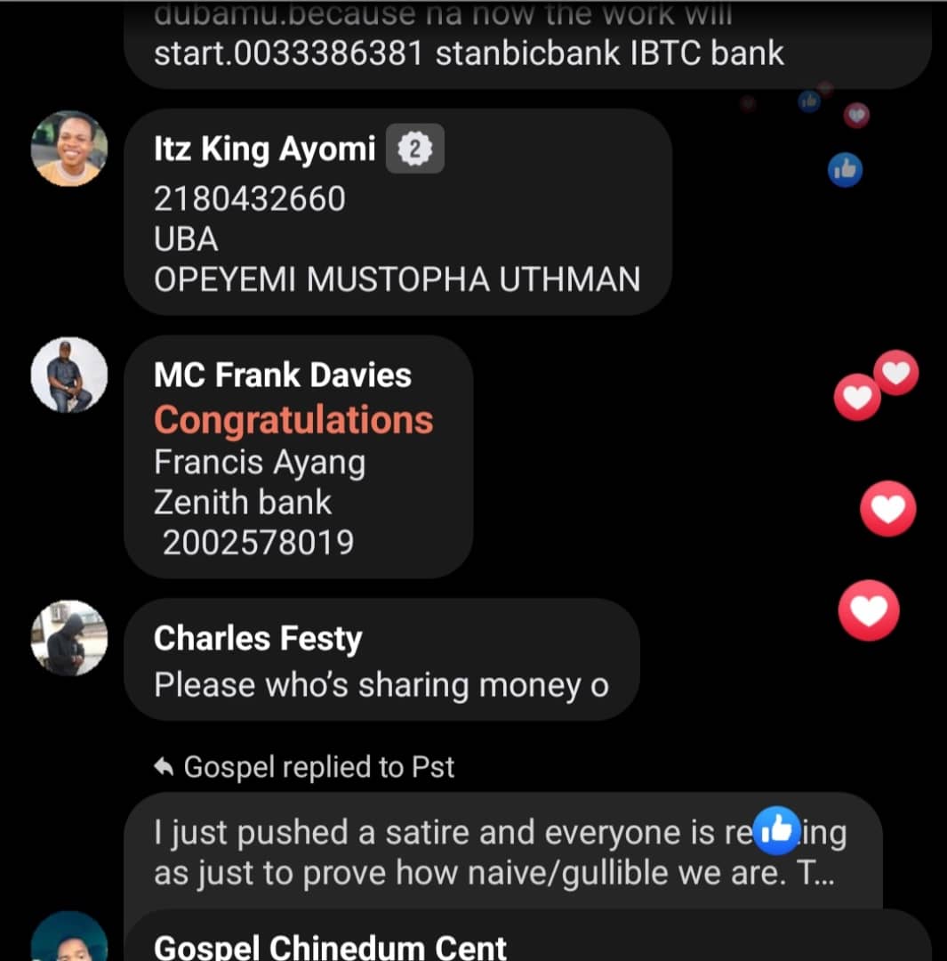 EXTRA: How Nigerians flooded live comment session with account numbers during live broadcast of APC primaries
